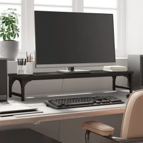 Black engineered wood display stand 85x23x15.5 cm by vidaXL, Computer bases and risers - Ref: Foro24-834005, Price: 29,54 €, ...