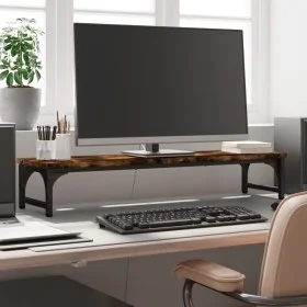Soporte pantalla madera ingeniería roble ahumado 85x23x15,5 cm de vidaXL, Bases y elevadores para ordenadores - Ref: Foro24-8...