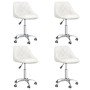 Sillas de comedor giratorias 4 unidades cuero sintético blanco
