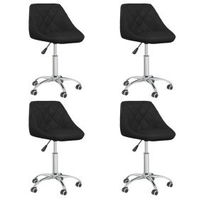 Sillas de comedor giratorias 4 unidades cuero sintético negro Sillas de comedor giratorias 4 unidades cuero sintético negro
