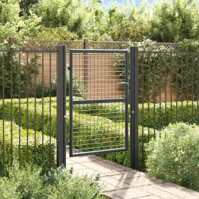 Puerta de jardín de malla de acero galvanizado, 100 x 125 cm