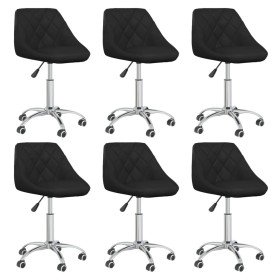 Sillas de comedor giratorias 6 unidades cuero sintético negro Sillas de comedor giratorias 6 unidades cuero sintético negro