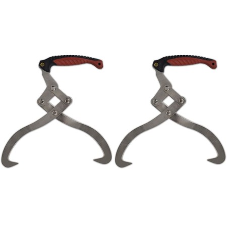Pinzas de troncos de madera con mango TPR 2 unidades