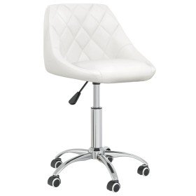 Silla de comedor giratoria cuero sintético blanco Silla de comedor giratoria cuero sintético blanco