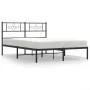 Bed frame with black metal headboard 120x200 cm by vidaXL, Beds and slatted bases - Ref: Foro24-355265, Price: 95,86 €, Disco...