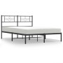 Estructura de cama con cabecero metal negro 120x200 cm de vidaXL, Camas y somieres - Ref: Foro24-355265, Precio: 97,14 €, Des...