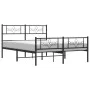 Black metal headboard and footboard bed frame 140x200 cm by vidaXL, Beds and slatted bases - Ref: Foro24-355286, Price: 112,3...