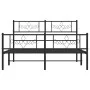 Black metal headboard and footboard bed frame 140x200 cm by vidaXL, Beds and slatted bases - Ref: Foro24-355286, Price: 112,3...