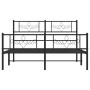 Estructura de cama cabecero y estribo metal negro 140x200 cm de vidaXL, Camas y somieres - Ref: Foro24-355286, Precio: 113,79...