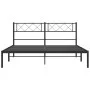 Bed frame with black metal headboard 140x190 cm by vidaXL, Beds and slatted bases - Ref: Foro24-372277, Price: 90,64 €, Disco...