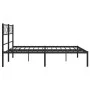 Bed frame with black metal headboard 140x190 cm by vidaXL, Beds and slatted bases - Ref: Foro24-372277, Price: 90,64 €, Disco...