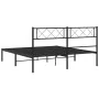 Bed frame with black metal headboard 140x190 cm by vidaXL, Beds and slatted bases - Ref: Foro24-372277, Price: 90,64 €, Disco...
