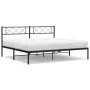 Bed frame with black metal headboard 183x213 cm by vidaXL, Beds and slatted bases - Ref: Foro24-372282, Price: 97,61 €, Disco...