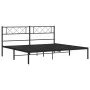 Bed frame with black metal headboard 183x213 cm by vidaXL, Beds and slatted bases - Ref: Foro24-372282, Price: 97,61 €, Disco...