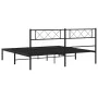 Bed frame with black metal headboard 183x213 cm by vidaXL, Beds and slatted bases - Ref: Foro24-372282, Price: 97,61 €, Disco...