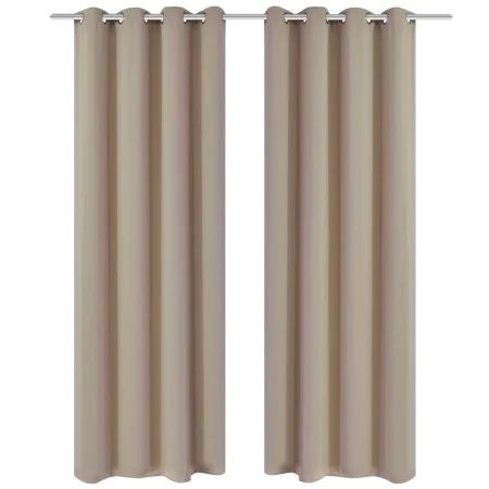 2 Verdunkelungsvorhänge in Cremeweiß mit Ringen, 135 x 245 cm von vidaXL, Vorhänge und Gardinen - Ref: Foro24-130373, Preis: ...