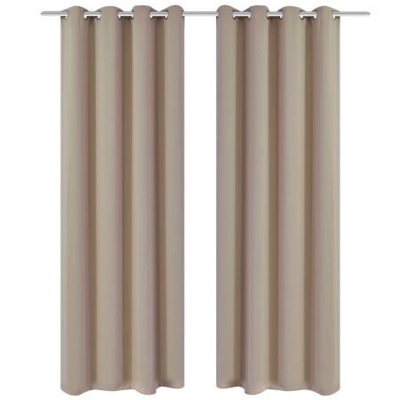 2 Verdunkelungsvorhänge in Cremeweiß mit Ringen, 135 x 245 cm von vidaXL, Vorhänge und Gardinen - Ref: Foro24-130373, Preis: ...