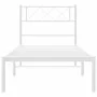 Metal bed frame with white headboard 90x190 cm by vidaXL, Beds and slatted bases - Ref: Foro24-372318, Price: 62,68 €, Discou...