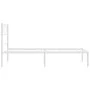 Metal bed frame with white headboard 90x190 cm by vidaXL, Beds and slatted bases - Ref: Foro24-372318, Price: 62,68 €, Discou...