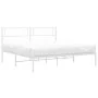 Metal bed frame with white headboard 120x200 cm by vidaXL, Beds and slatted bases - Ref: Foro24-372324, Price: 80,57 €, Disco...