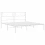 Metal bed frame with white headboard 120x200 cm by vidaXL, Beds and slatted bases - Ref: Foro24-372324, Price: 80,57 €, Disco...
