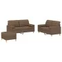 Three-piece sofa set with brown fabric cushions. by vidaXL, Sofas - Ref: Foro24-3201301, Price: 472,23 €, Discount: %