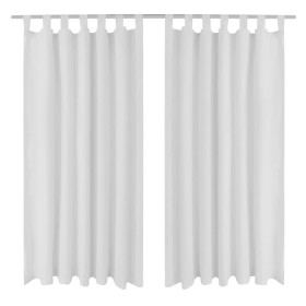 Micro-satin curtains with loops 2 units white 140x245 cm by vidaXL, Curtains and curtains - Ref: Foro24-130361, Price: 33,26 ...