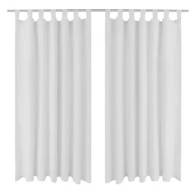 Micro-satin curtains with loops 2 units white 140x245 cm by vidaXL, Curtains and curtains - Ref: Foro24-130361, Price: 32,61 ...