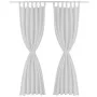 Mikrosatin-Vorhänge mit Schlaufen, 2 Stück, weiß, 140 x 245 cm von vidaXL, Vorhänge und Gardinen - Ref: Foro24-130361, Preis:...