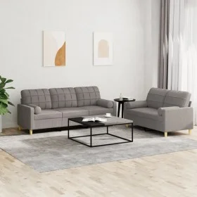 Sofa set with 2 pieces of gray taupe fabric cushions by vidaXL, Sofas - Ref: Foro24-3201329, Price: 489,06 €, Discount: %