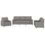 Three-piece sofa set with gray taupe fabric cushions by vidaXL, Sofas - Ref: Foro24-3201265, Price: 637,04 €, Discount: %