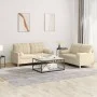 Sofa set with 2 cream fabric cushions by vidaXL, Sofas - Ref: Foro24-3201292, Price: 415,14 €, Discount: %