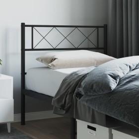 Black metal headboard 90 cm by vidaXL, Headboards and footboards - Ref: Foro24-372305, Price: 22,32 €, Discount: %