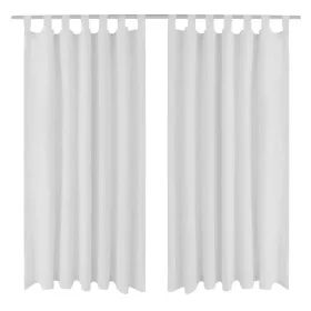 2 white micro-satin curtains with loops, 140 x 175 cm by vidaXL, Curtains and curtains - Ref: Foro24-130359, Price: 25,88 €, ...