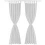2 weiße Mikrosatin-Vorhänge mit Schlaufen, 140 x 175 cm von vidaXL, Vorhänge und Gardinen - Ref: Foro24-130359, Preis: 25,88 ...
