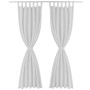 2 weiße Mikrosatin-Vorhänge mit Schlaufen, 140 x 175 cm von vidaXL, Vorhänge und Gardinen - Ref: Foro24-130359, Preis: 29,40 ...