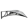 Marquesina puerta policarbonato negro y transparente 350x75 cm de vidaXL, Toldos - Ref: Foro24-153591, Precio: 90,35 €, Descu...