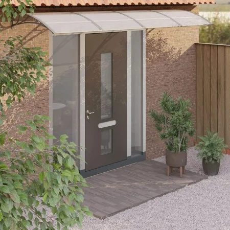 Marquesina de puerta policarbonato gris 400x100 cm de vidaXL, Toldos - Ref: Foro24-153601, Precio: 120,38 €, Descuento: %