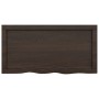 Encimera baño madera maciza tratada marrón oscuro 80x40x(2-4)cm