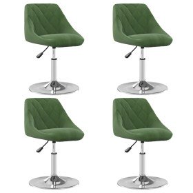 Sillas de comedor giratorias 4 uds terciopelo verde oscuro