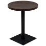 Bartisch aus MDF und rundem Stahl Bistro aus dunkler Esche 60x75 cm von vidaXL, Küchen- und Esstische - Ref: Foro24-245609, P...