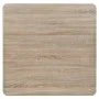Square bistro bar table made of MDF and steel in oak color, measuring 80x80x75 cm. by vidaXL, Kitchen and dining tables - Ref...