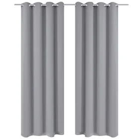 2 dark gray curtains with metal rings, blackout 135 x 245 cm by vidaXL, Curtains and curtains - Ref: Foro24-130375, Price: 40...