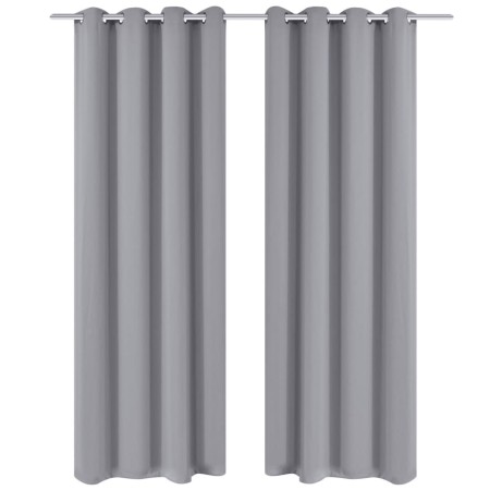 2 dark gray curtains with metal rings, blackout 135 x 245 cm by vidaXL, Curtains and curtains - Ref: Foro24-130375, Price: 41...