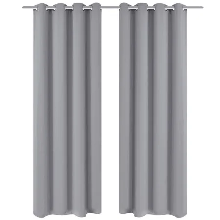 2 dark gray curtains with metal rings, blackout 135 x 245 cm by vidaXL, Curtains and curtains - Ref: Foro24-130375, Price: 40...
