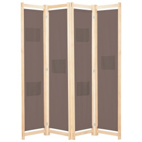4-teiliger Raumteiler aus braunem Stoff 160x170x4 cm von vidaXL, Raumteiler - Ref: Foro24-248180, Preis: 66,56 €, Rabatt: %