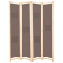 4-teiliger Raumteiler aus braunem Stoff 160x170x4 cm von vidaXL, Raumteiler - Ref: Foro24-248180, Preis: 66,56 €, Rabatt: %