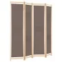 Four-panel brown fabric room divider 160x170x4 cm by vidaXL, Room dividers - Ref: Foro24-248180, Price: 63,89 €, Discount: %