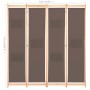 4-teiliger Raumteiler aus braunem Stoff 160x170x4 cm von vidaXL, Raumteiler - Ref: Foro24-248180, Preis: 66,56 €, Rabatt: %