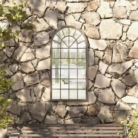 Garden mirror made of iron in sand color for outdoor use, 90x45 cm. by vidaXL, Mirrors - Ref: Foro24-318347, Price: 149,94 €,...